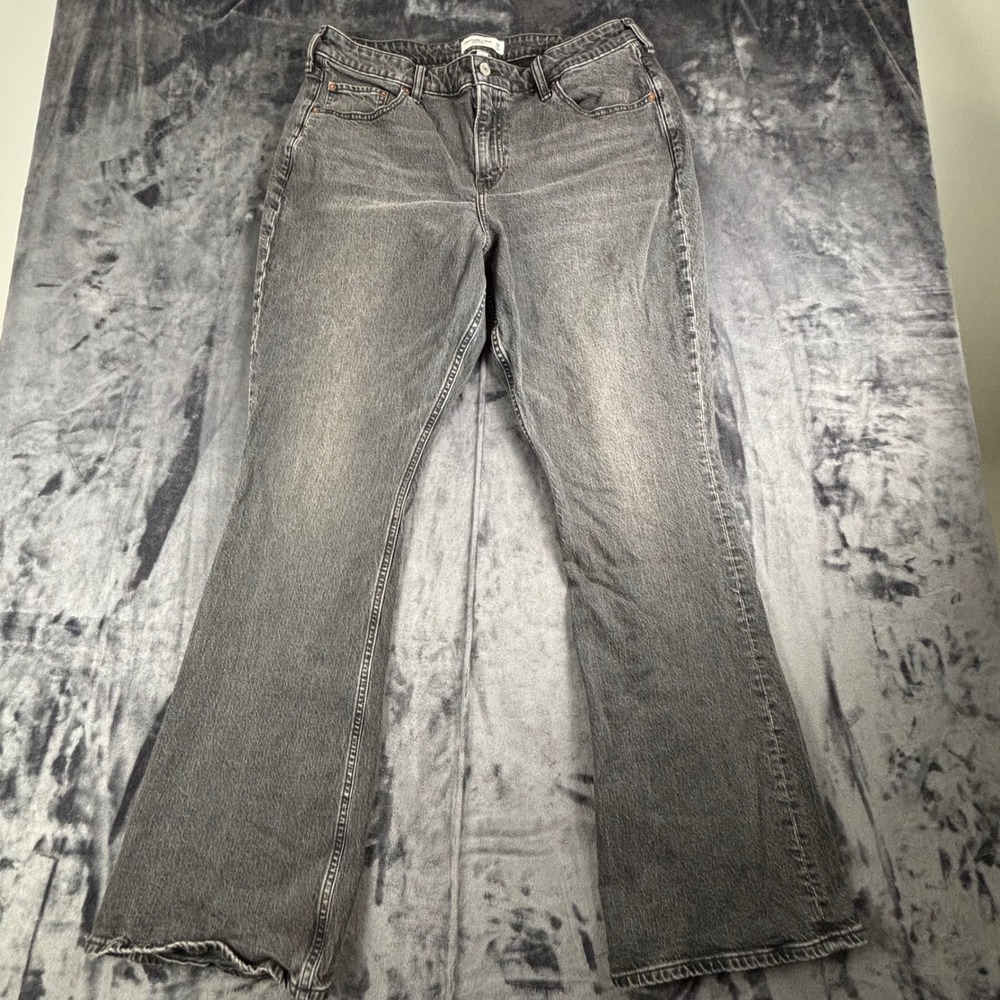 Abercrombie & Fitch Bootcut Jeans Womens 33 Long Black Curve Love Mid Rise